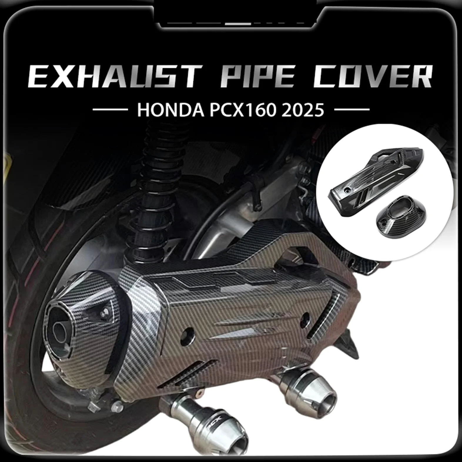 Protector de Escape Cubierta Protectora para Tubo de Escape de Motocicleta Honda PCX160 PCX 160 2025, Accesorios para Cubierta Trasera. Deflectores de Calor para Escape(Exhaust Hood)