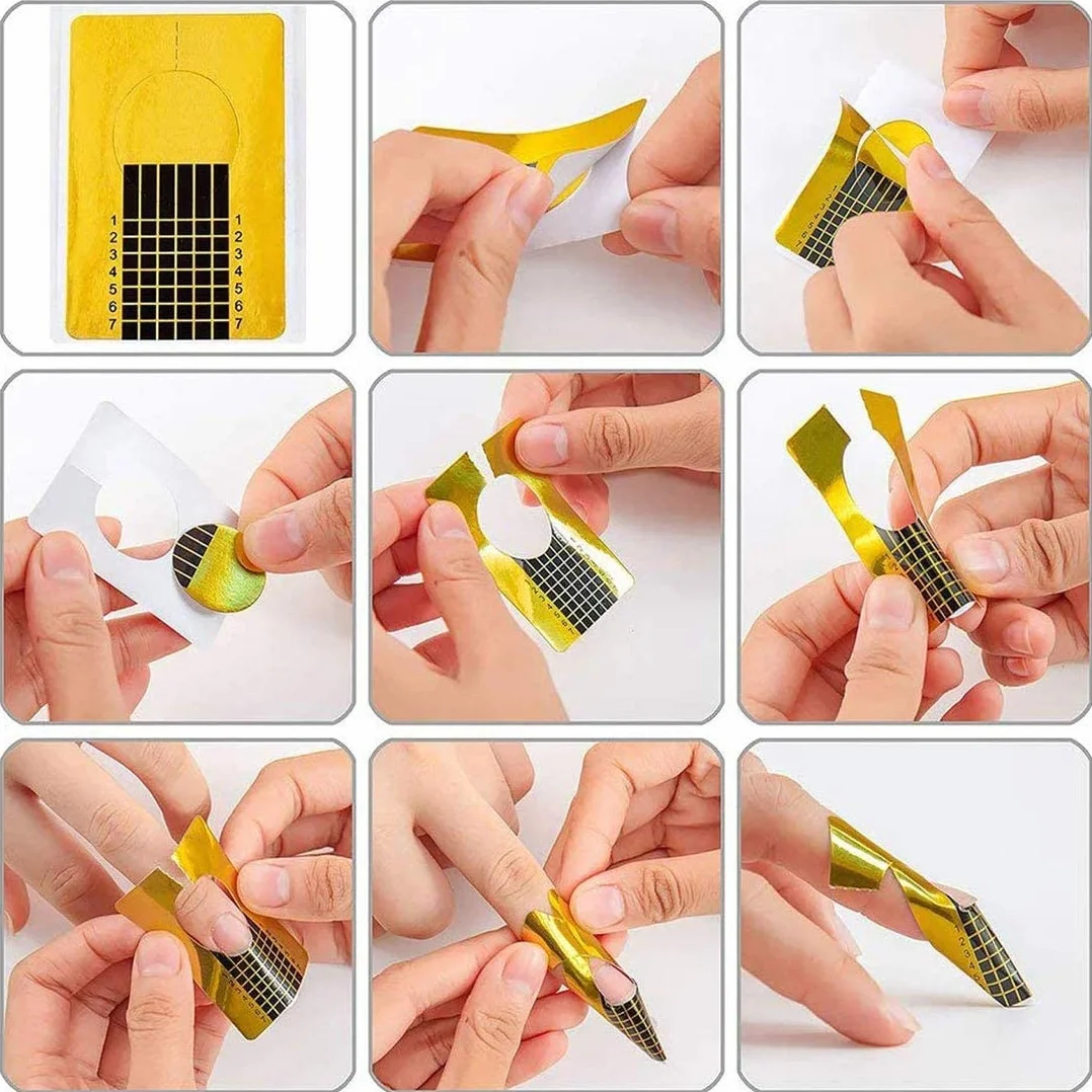 Bandeja de papel de manicura 100 hojas Moldes Guías UV Gel