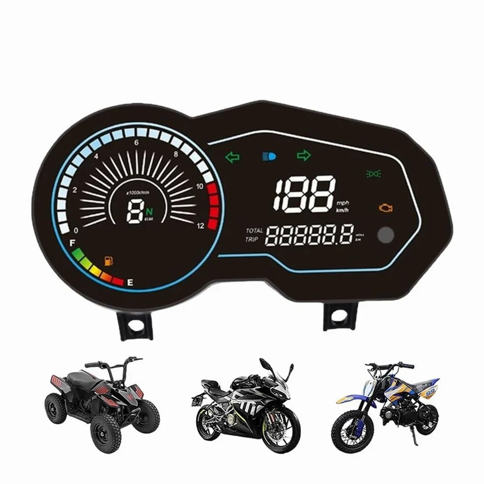 Velocímetro Digital para motocicleta, medidor de código | Velocímetro digital para motocicleta, medidor de código electrónico universal, tacómetro y pantalla para Italika 150z
