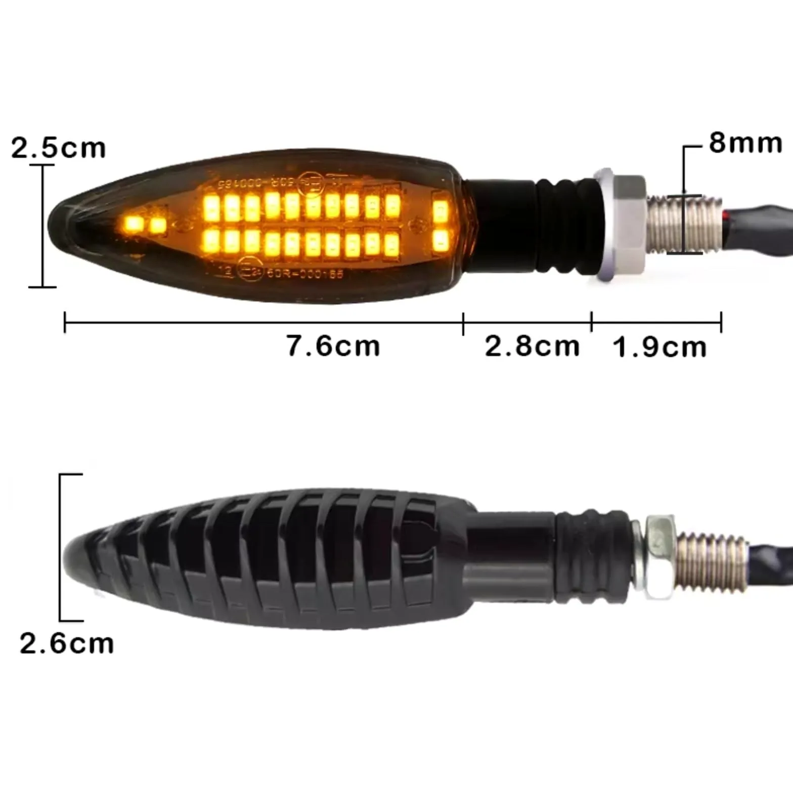 Moto lndicadora Luces De Señal De Giro para Motocicletas EMark Universales con Relé Incorporado Luces Intermitentes Impermeables E24 para Motocicletas