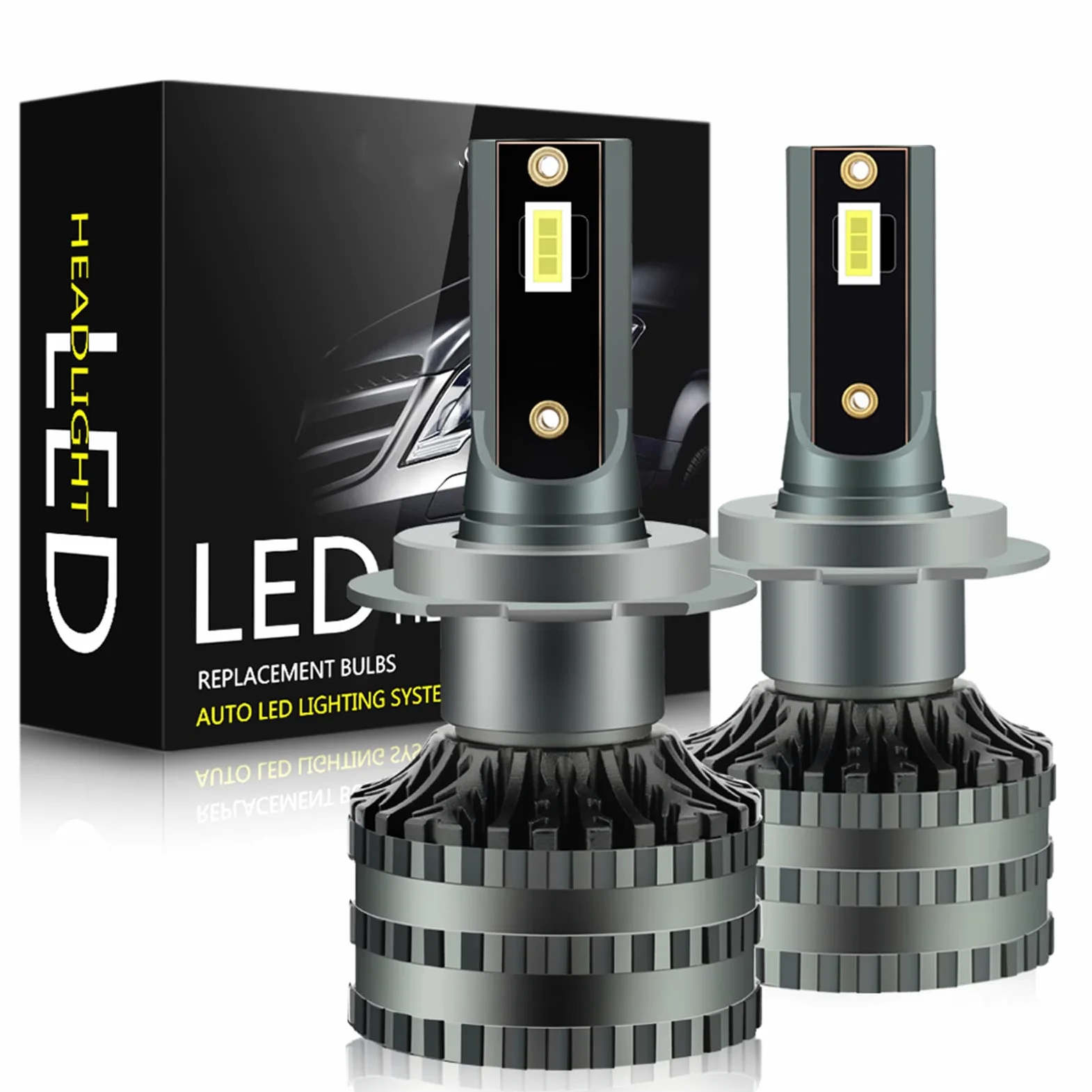 Bombillas LED Para Faros Delanteros, Kit De Conversión De Faros LED Más Brillantes, 18000 Lm, 6000 K, Blanco Frío, Resistente Al Agua IP68, Vida Útil De 50 000 Horas, Paquete De 2,H4