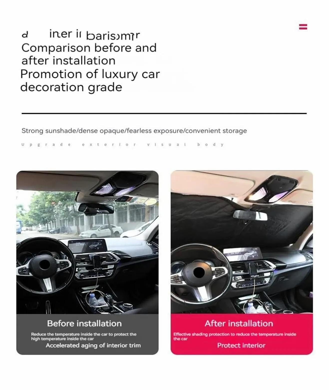 Parasol Ventanas Parasoles Coche para Serie 3 F34 G20 G21 E93 F30 F31 Accesorios para automóviles Parasol Anti-UV 13-19 20-23 Parasol para Parabrisas de automóvil