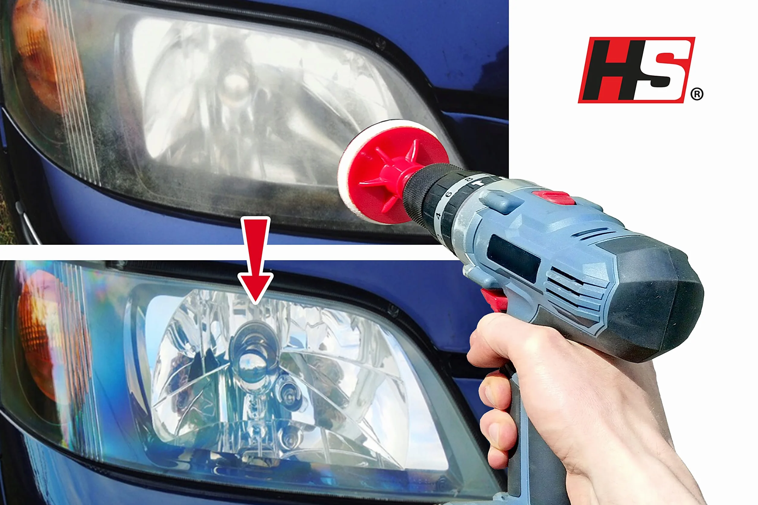 HS Pulir faros coche - Kit de polímero líquido para faros - Kit completo para restauración de faros de coche opacos y amarillentos - Kit de pulimento faros coche