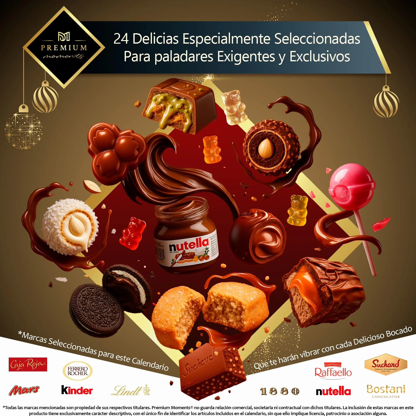 Calendario de Adviento Premium Moments 2025 Edición Lujo XXL 24 Delicias Ferrero Rocher Raffaello Caja Roja Chocolate Dubai 640 g
