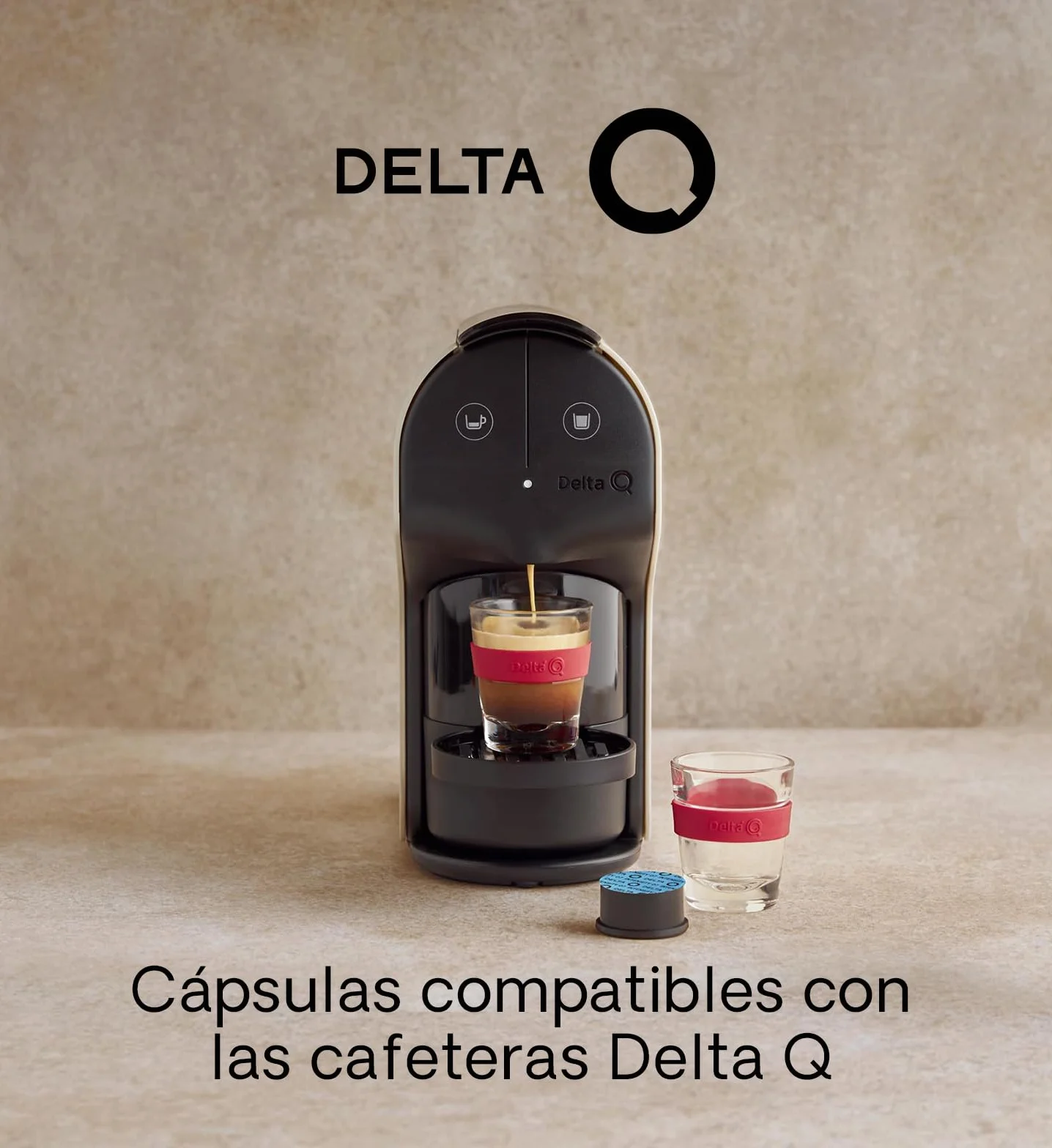 Delta Q Cápsulas de Café Molido DeQafeinatus Intensidad 7 Espresso Descafeinado Sabor Caramelo