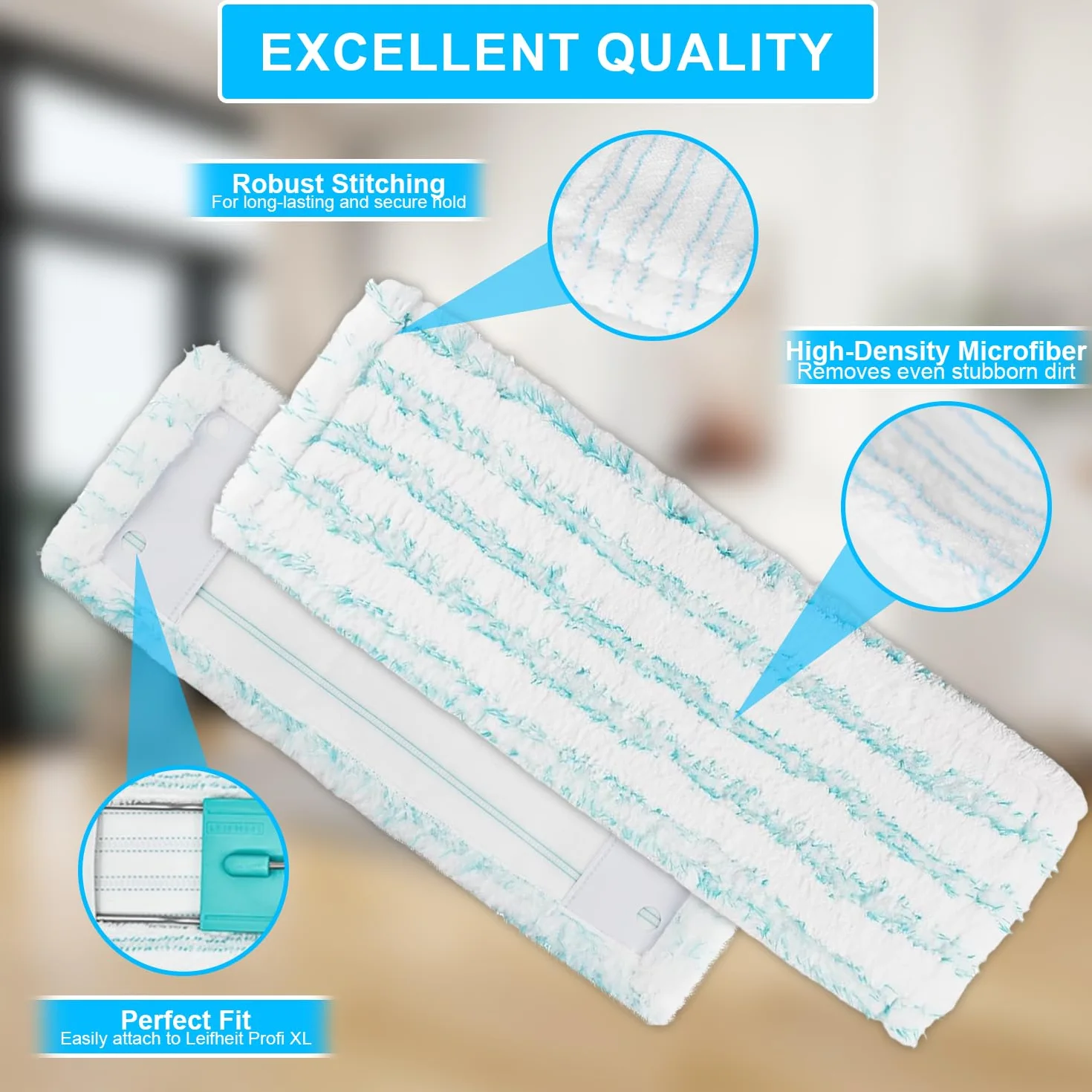 Juego de 3 Fundas de Repuesto para Limpiaparabrisas,Repuesto para Leifheit Profi XL,Microfibra Recambio para Leifheit Profi XL para Todo Tipo de Suelos