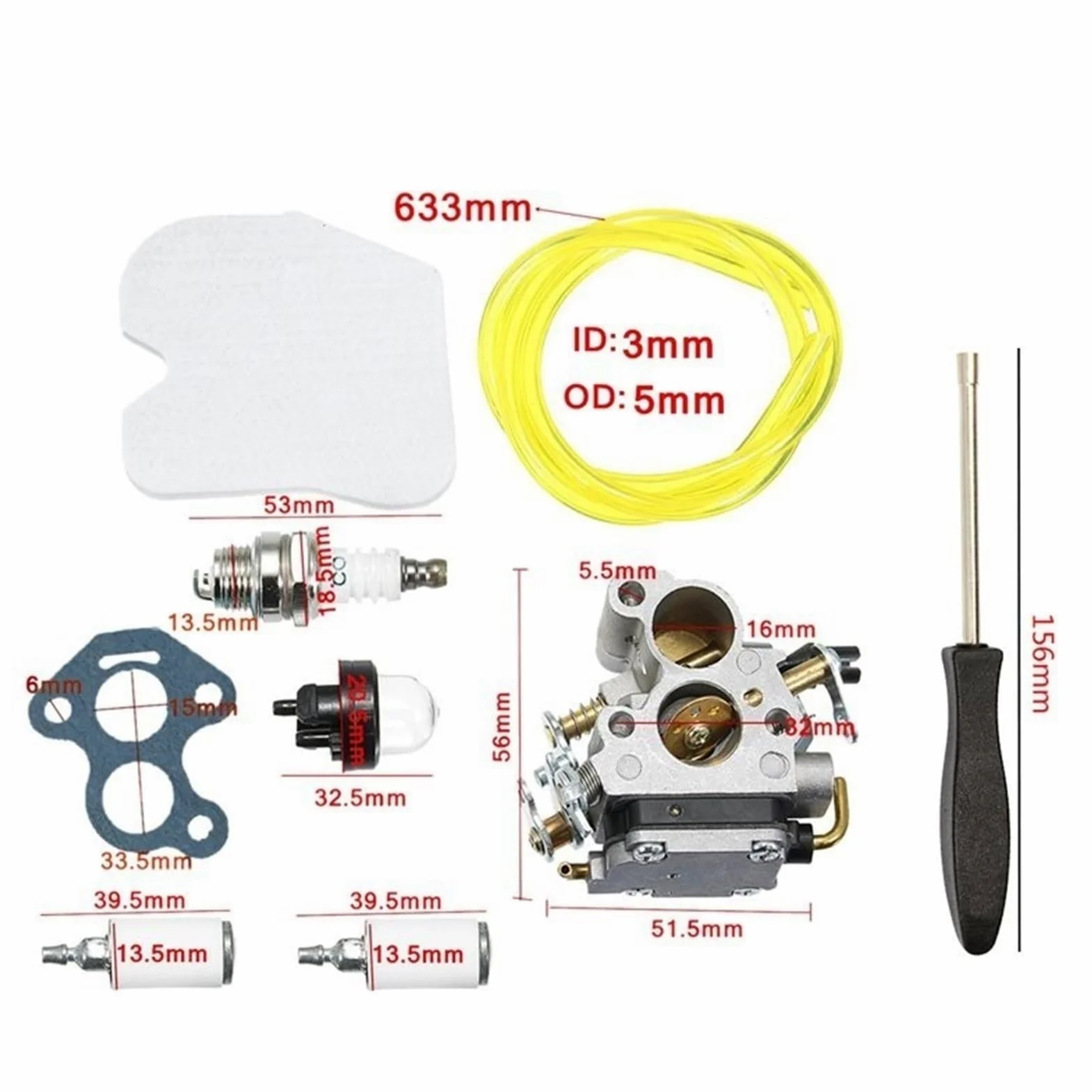 Para 235 235E 236 240 240E 574719402 545072601 Kit de filtro aire carburador motosierra