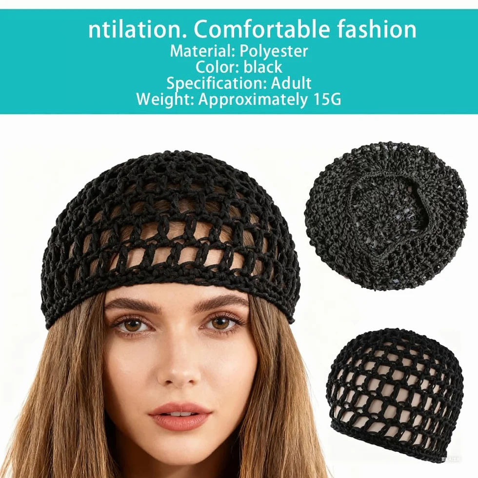 Gorro de malla de rayón para mujer transpirable para dormir ducha maquillaje redecilla gruesa
