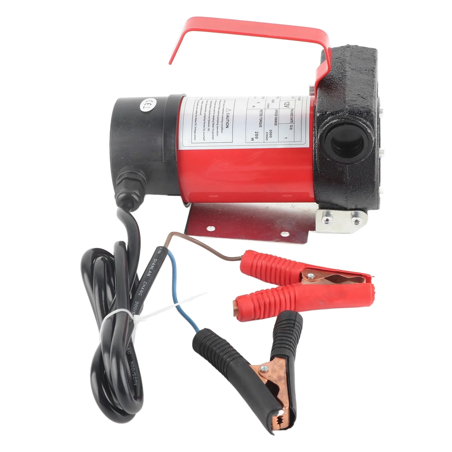 Cryfokt Bomba de Transferencia Diésel de 12V, Bomba Eléctrica Portátil de Alta Resistencia para Vehículo, Camión, 40l/min, Hierro Fundido Resistente a la Corrosión