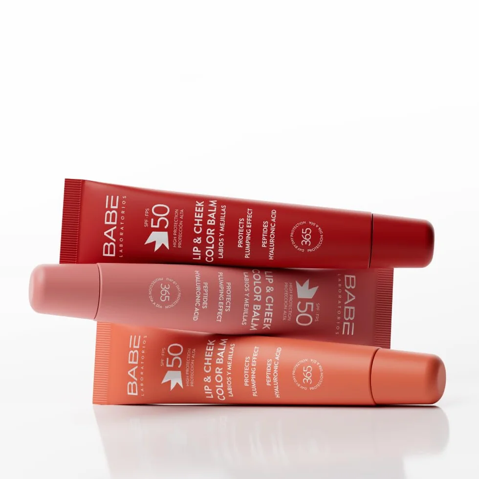 Laboratorios Babé LIP & CHEEK SPF 50 ROSA Bálsamo Fotoprotector Tono Rosa Protección Solar SPF 50 Hidratación Volumen Natural Labios Mejillas