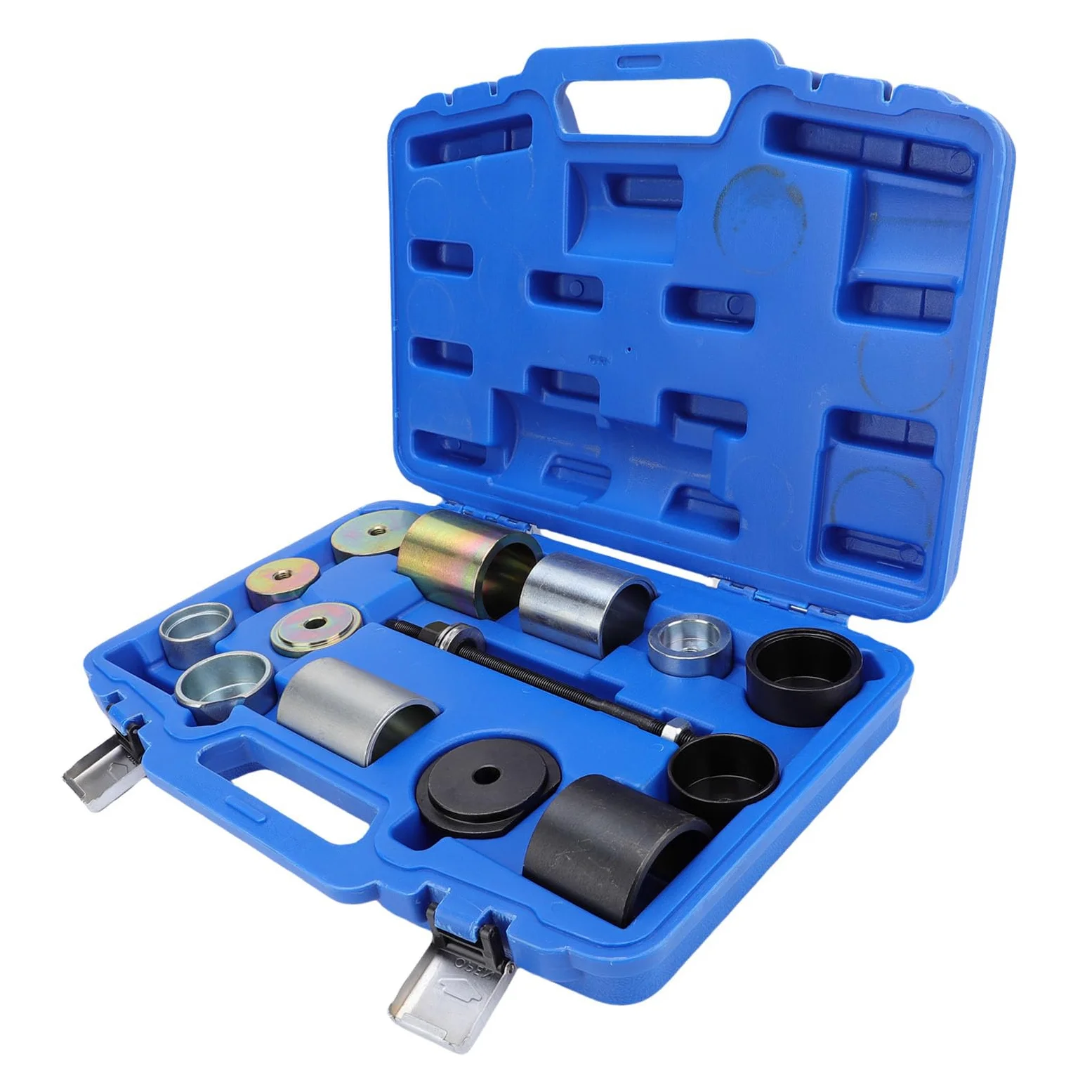 VGEBY Kit de Herramientas para Diferencial y Casquillo de Eje, Juego de Extractor de Cojinetes Silencioso de Acero Al Carbono, 14 Piezas con Varilla Roscada y Manguitos Adaptadores para Extracción