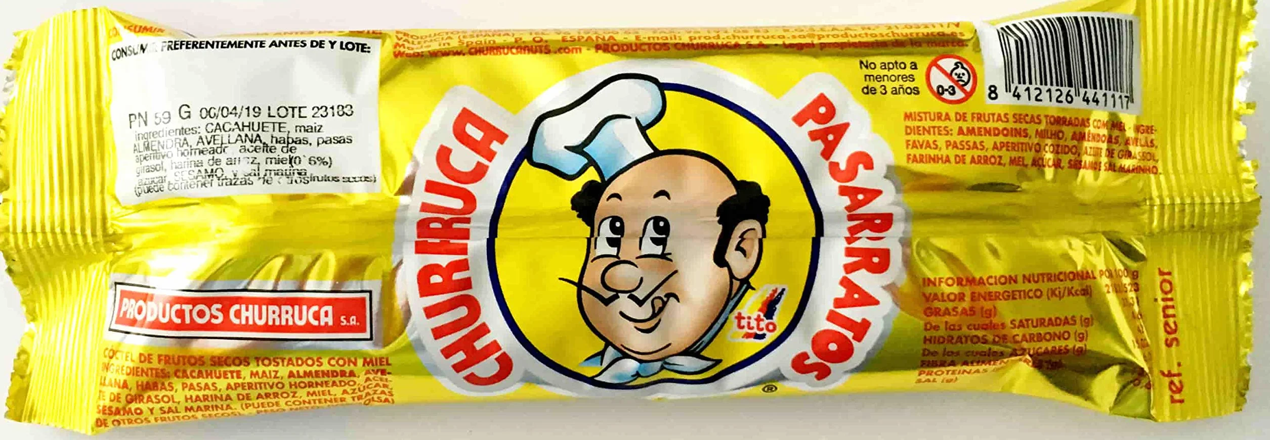 Churruca Pasarratos Senior Mix de Frutos Secos con Miel 20 Unidades 59 g