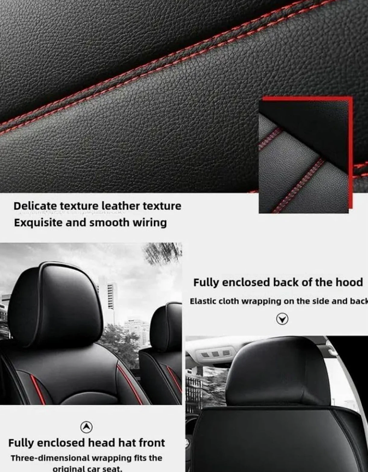 Fundas Asientos Coche para Skoda Kodiaq/Karoq/Skoda Fabia 2007-2025, Universal Juegos Cubreasientos Delanteros Funda Asiento Protector-2 Piel Plazas(Schwarz)