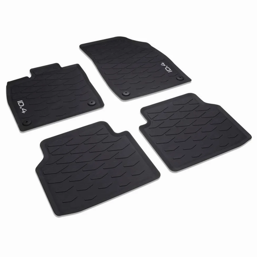 Volkswagen 11B06150082V - Alfombrillas de Goma para Todas Las Condiciones climáticas, 4 Alfombrillas de Goma, con Texto ID.4