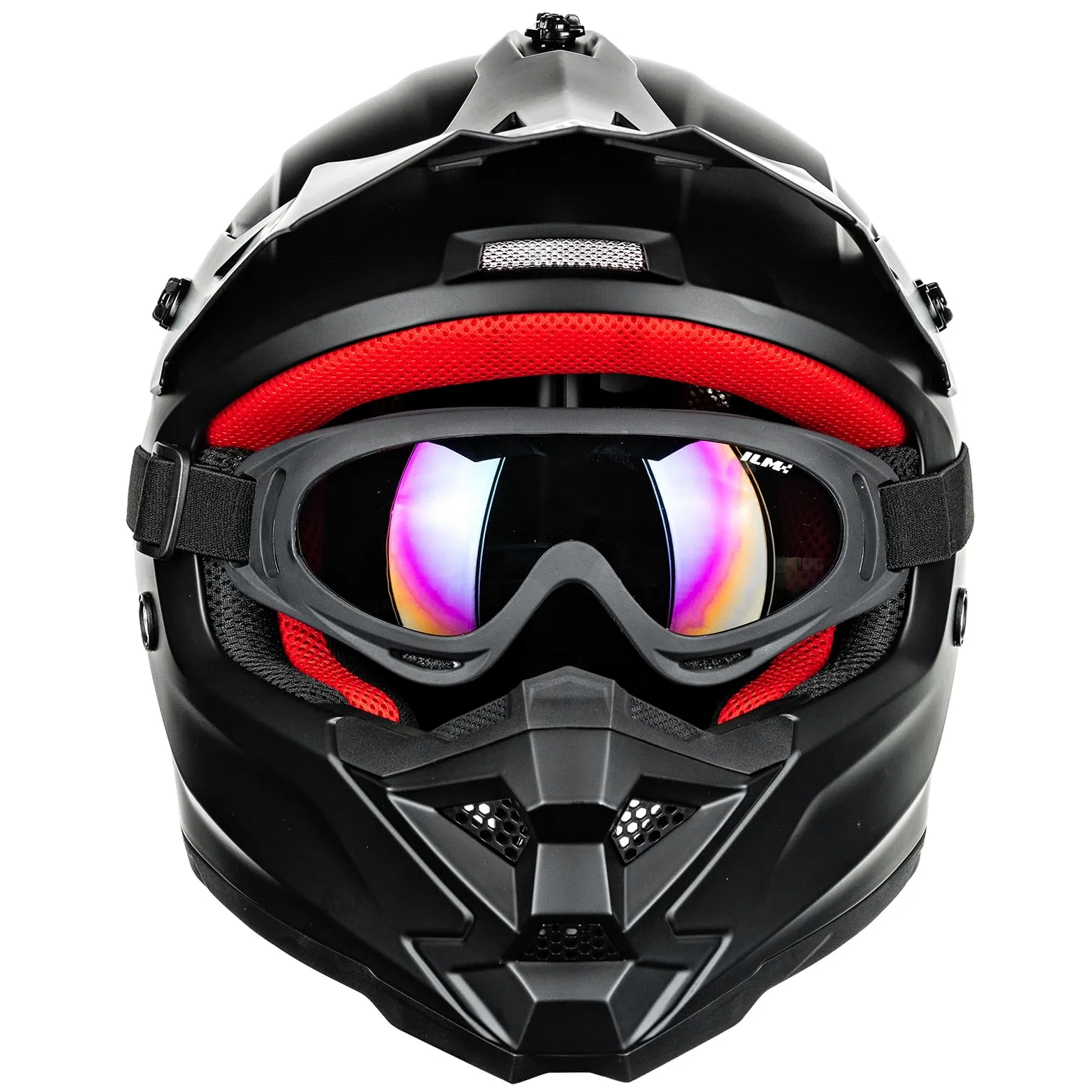 ILM Casco para Moto Niños y Niñas-Casco de Motocross con Gafas Guantes Máscara ATV Off Road Go Kart Dot ECE Modelo Z705