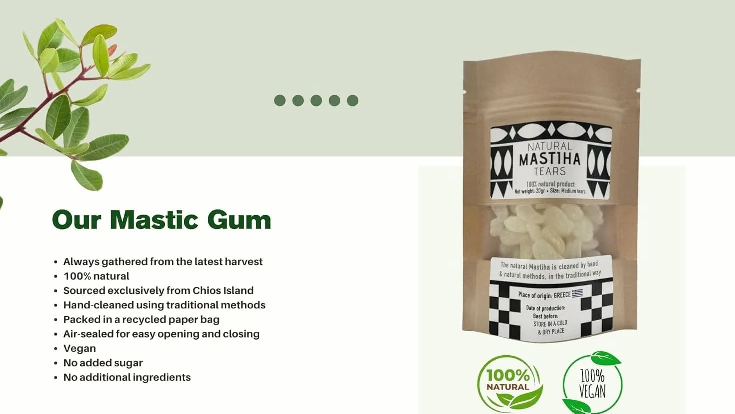 Chios Mastiha Tears Gum Greek 100% Natural 20g