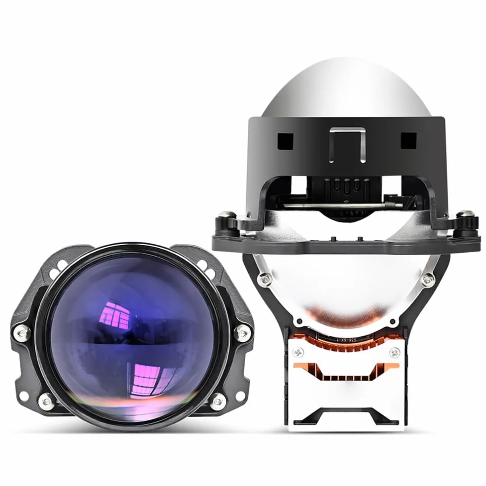 Kit de 2 Faros Delanteros con Lente de Proyector LED Bidireccional TIR Prism de 3 Pulgadas, 130 W, 6000 K, Ajuste Universal, Accesorios para Automóviles, Reequipamiento de Luz LHD