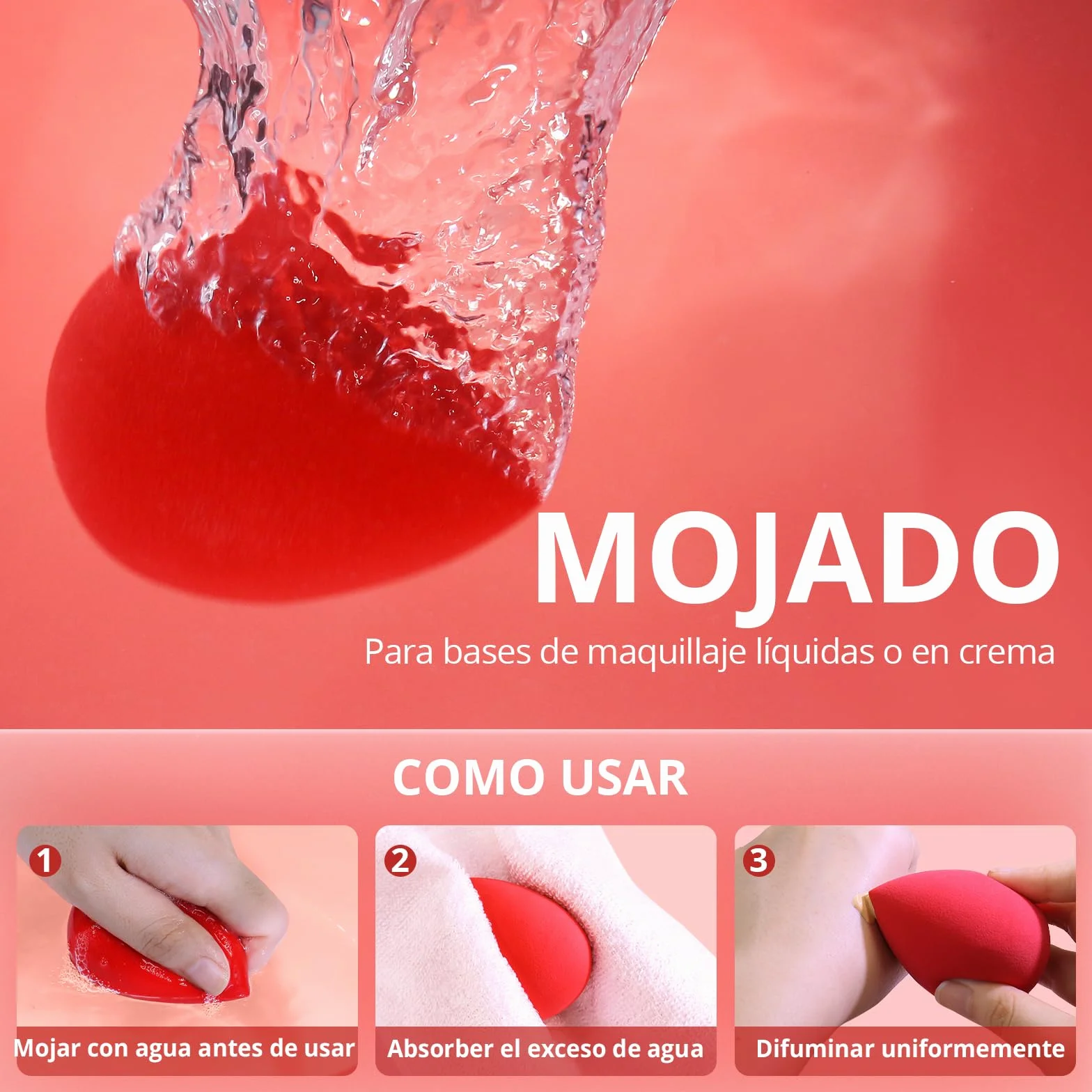 BEAKEY Esponja Maquillaje 5 Unidades Beauty Blender para Base