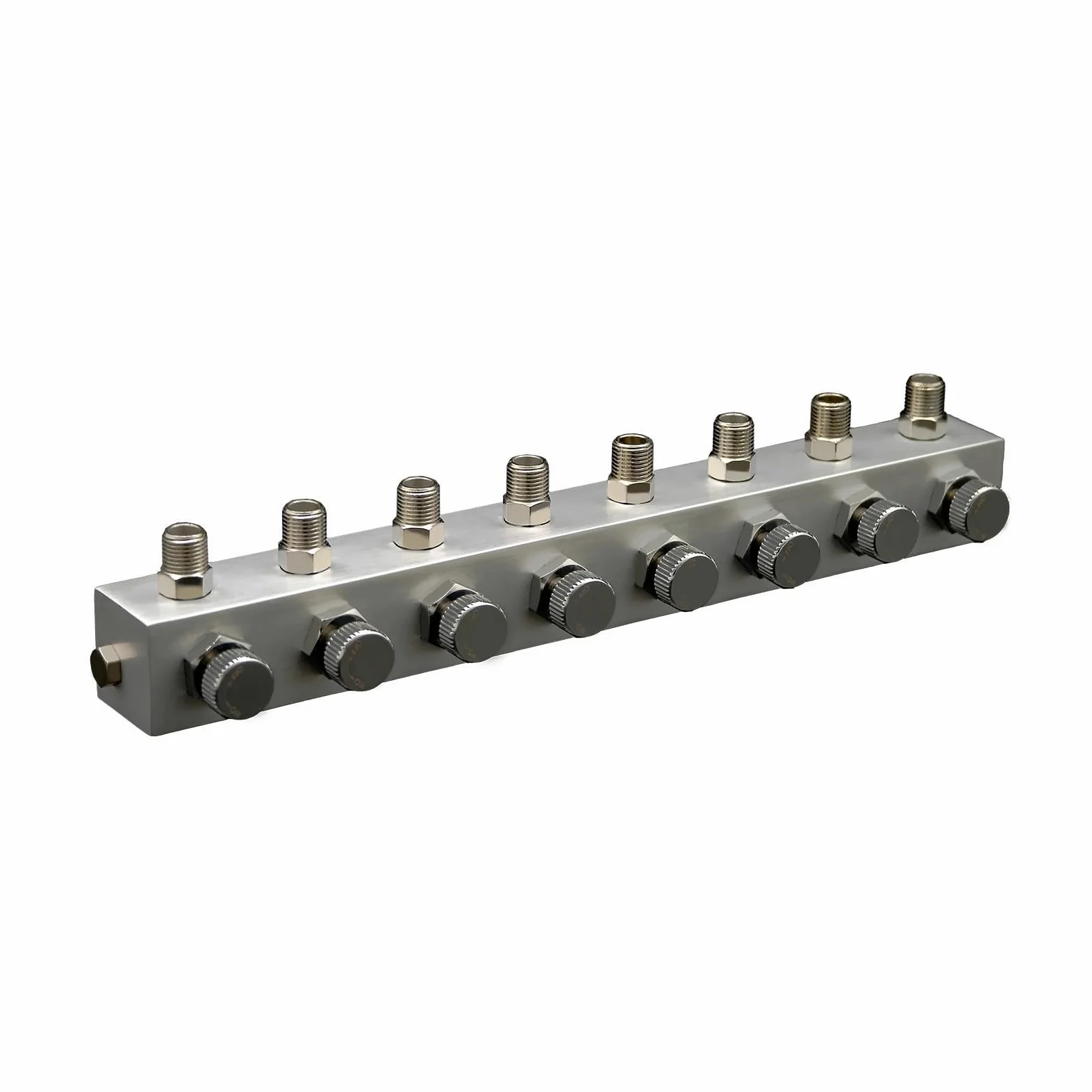 Adaptador macho de 1/8 "válvula divisora ​​de flujo de aire profesional AC053 | Colector de aerógrafo de 8 vías con control individual