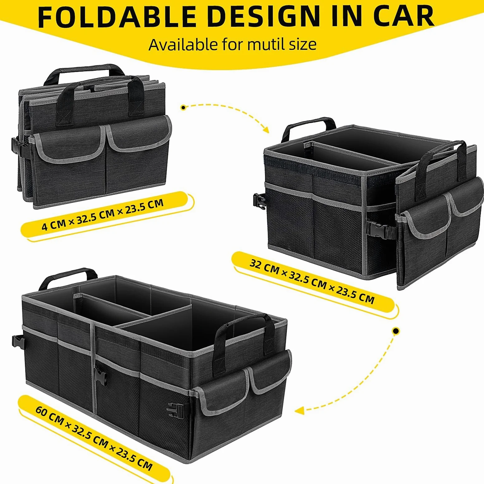 Organizador de Coche Almacenamiento para BMW 2er Cabrio | Typ F23 (auch M240i), Organizador Maletero Plegable Impermeable Base Antideslizante Reforzada y Robusta