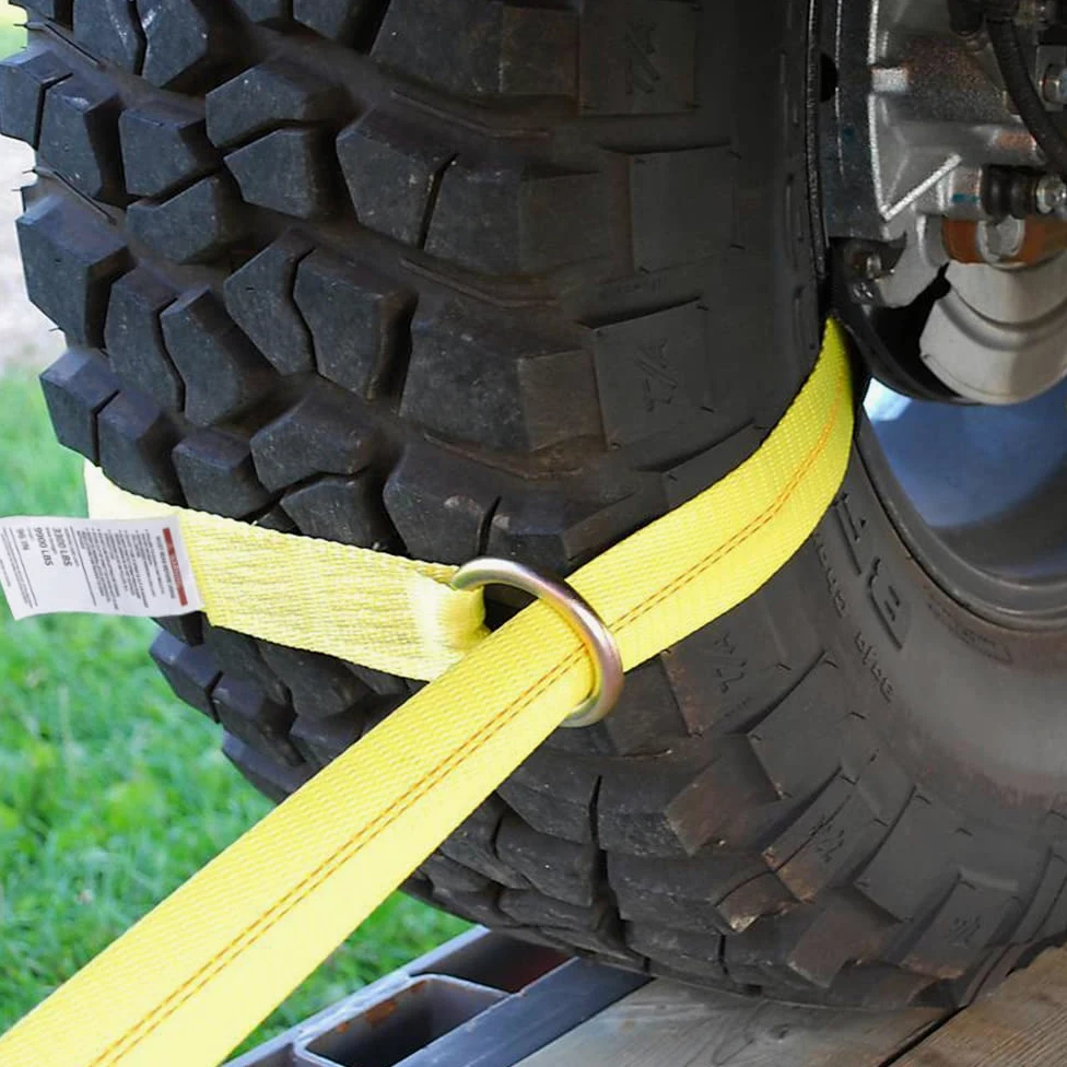 Amarre para coche con ganchos a presión, paquete de 4 unidades de 2 x 96 pulgadas con carga de trabajo segura de 3.3 libras, correas ajustables con ganchos a presión (amarillo)