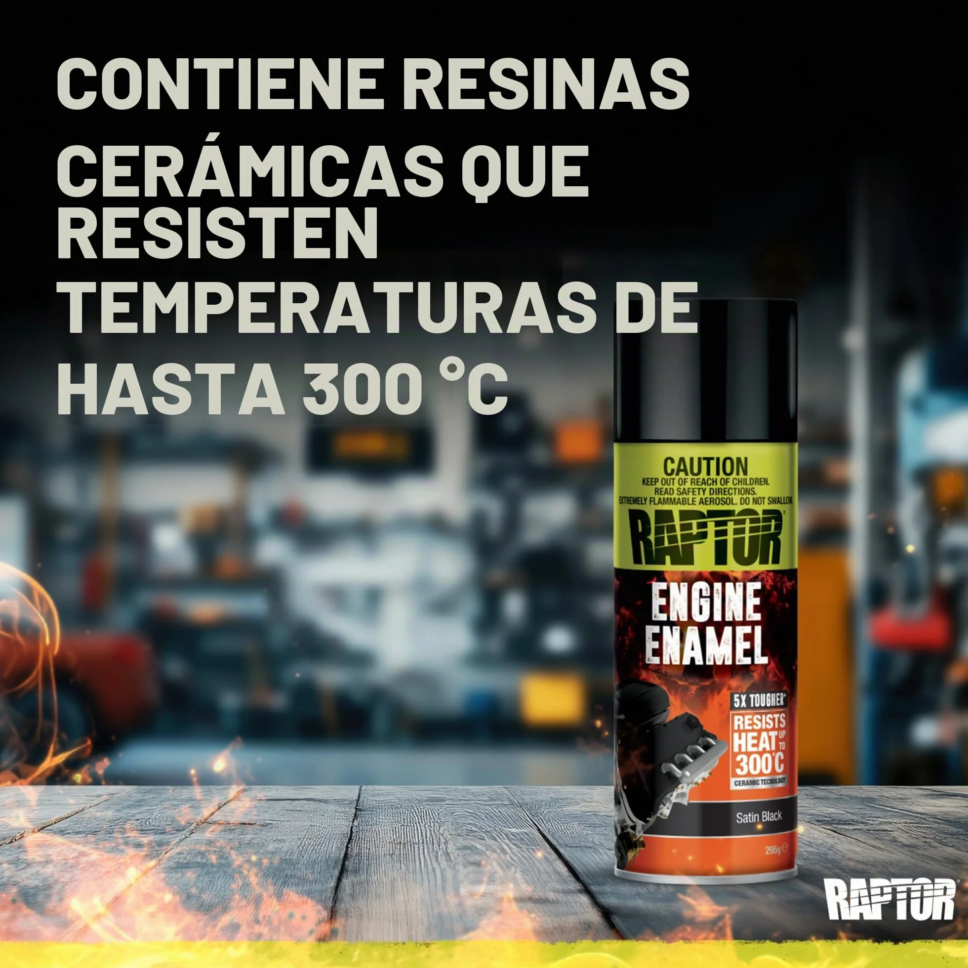 U-POL Raptor Engine Enamel | Pintura 1K Spray Para Motor | Resistente al Calor Hasta 300 °C | Protección Contra el Calor, Aceite y Líquidos en Compartimento del Vehículo