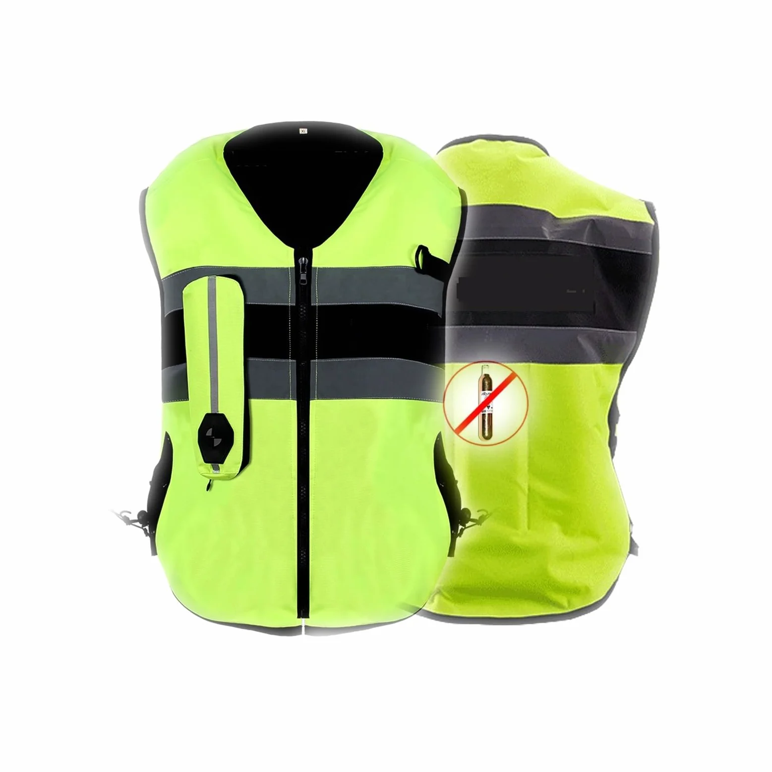 Adecuado for Chalecos De Airbag De Motocicleta for Hombres/mujeres Motocross Air-Bag Chaqueta Con Tira Reflectante(Green,Large)