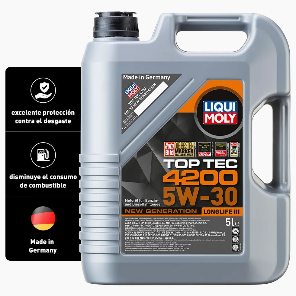 LIQUI MOLY Top Tec 4200 5W-30 New Generation | 5 L | Tecnología de síntesis Aceite de motor | 8973