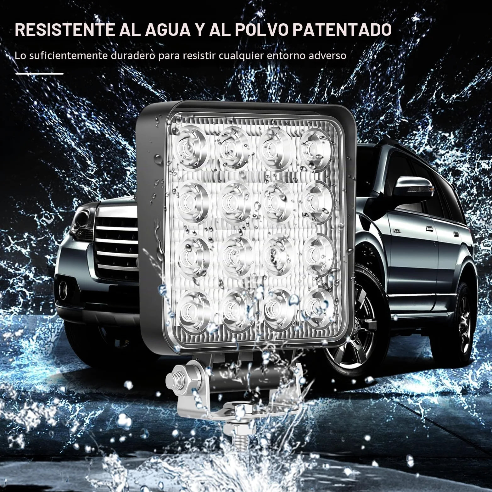 Willpower 2pcs Focos LED Tractor 48W Faro Trabajo Led 10cm Faros de Trabajo Luz Antiniebla Impermeable IP67 Inundación para Camiones Coche Off Road Todo Terreno Pickup ATV SUV Barco 12V 24V