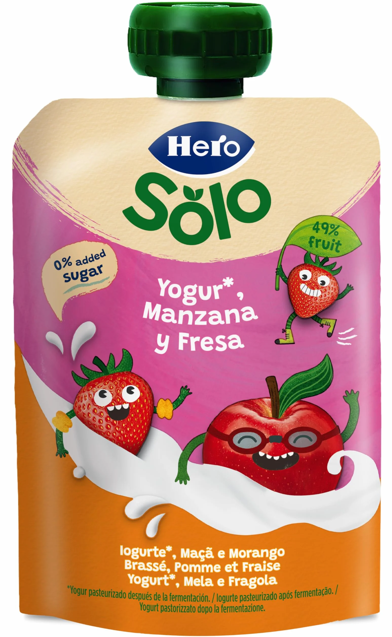 Hero Baby Mi Merienda Bolsitas de Yogurín Manzana Fresa 100g