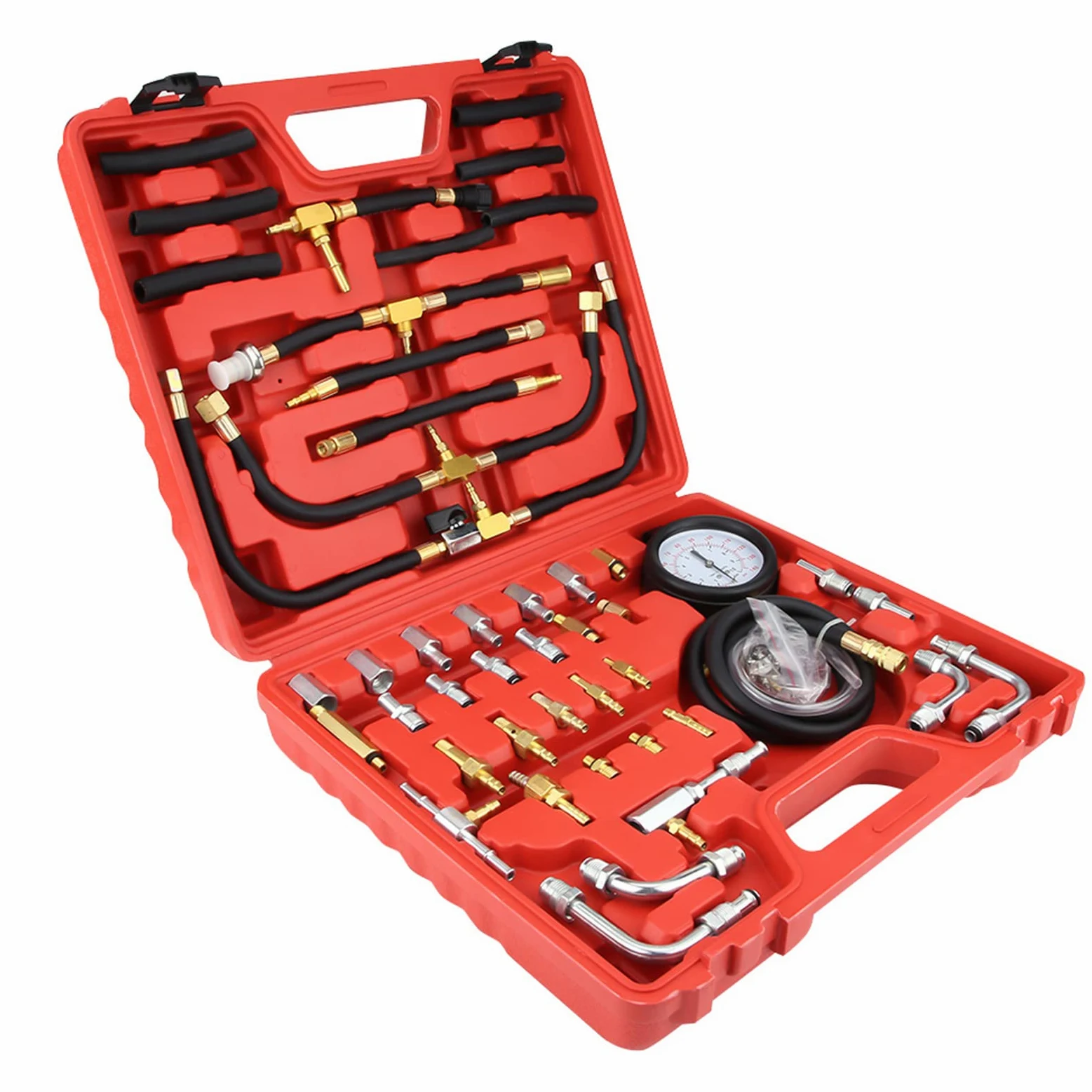 Kit de Prueba de Diagnóstico de Bomba de Inyección de con Manómetro de 90 Mm y Válvula de Liberación de Seguridad para Vehículos de Gasolina y Diésel