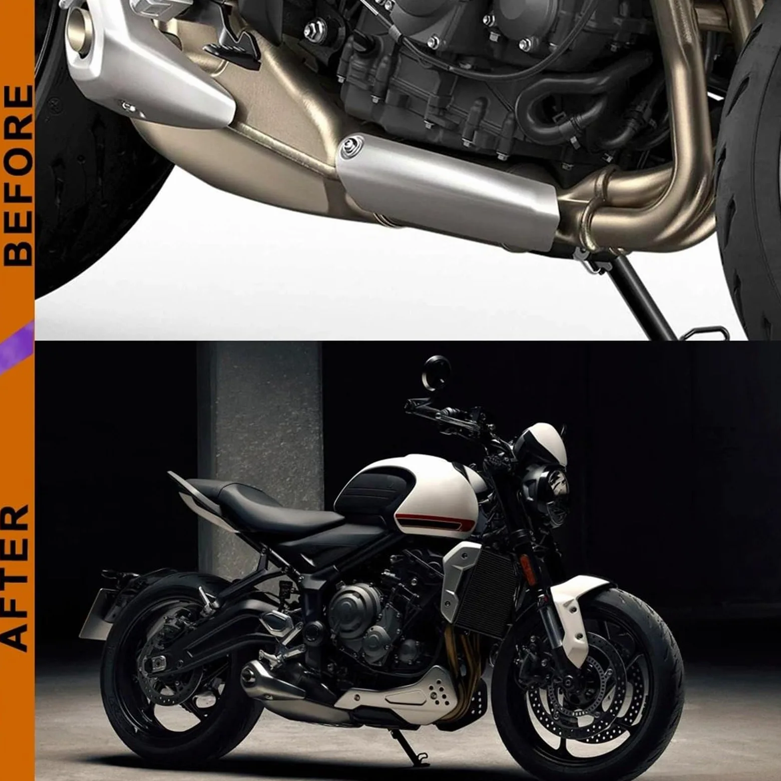 Carenado Protector de alerón Inferior del Motor para Motocicleta Trident 660 2021-2022 Deflector Aire Moto Carenado Deflector de Viento(Frosted Black)