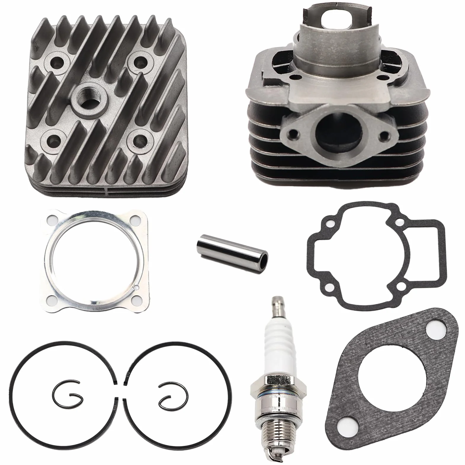 Kit Cilindro Gruppo termico DR Evolution 70cc D.48 Piggio AC ARIA SP.12 GHISA en fundición refrigerado por aire para motores Piggio Gilera 6 transferencias con escape elíptico y cabeza
