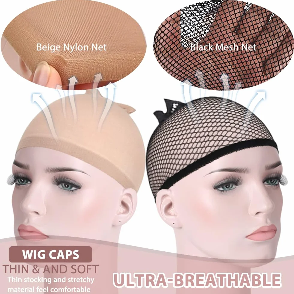 Gorros de Peluca Redecilla Elástico Transpirable Unisex 6 Piezas