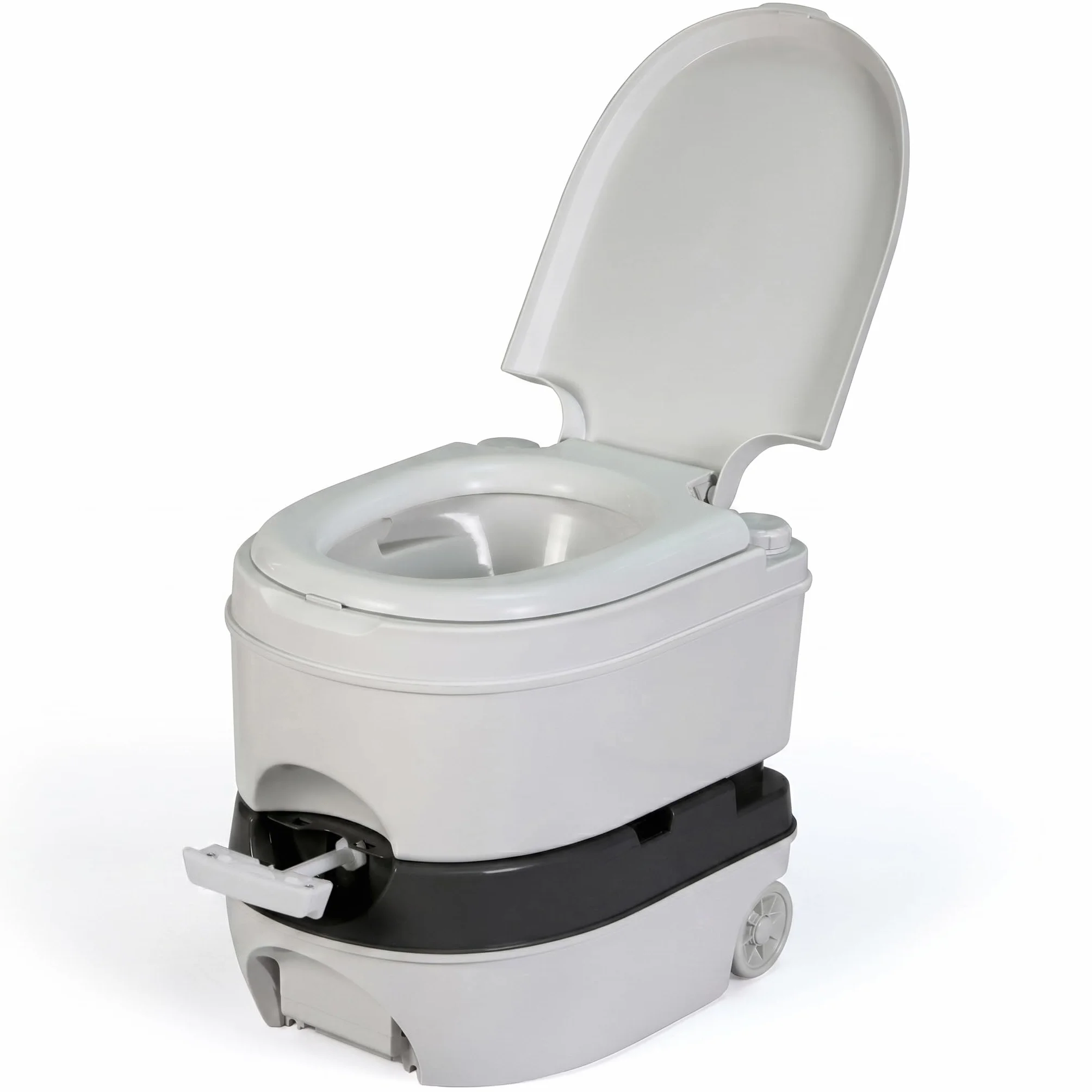 briebe Camp WC Inodoro Portátil Químico con Ruedas Adultos Potty 24L Camping, Camper, Auto Caravana, Water con Cisterna Descarga Agua 20L, Válvula Drenaje sin Fugas, Fácil Limpiar y Vaciar WC1196G