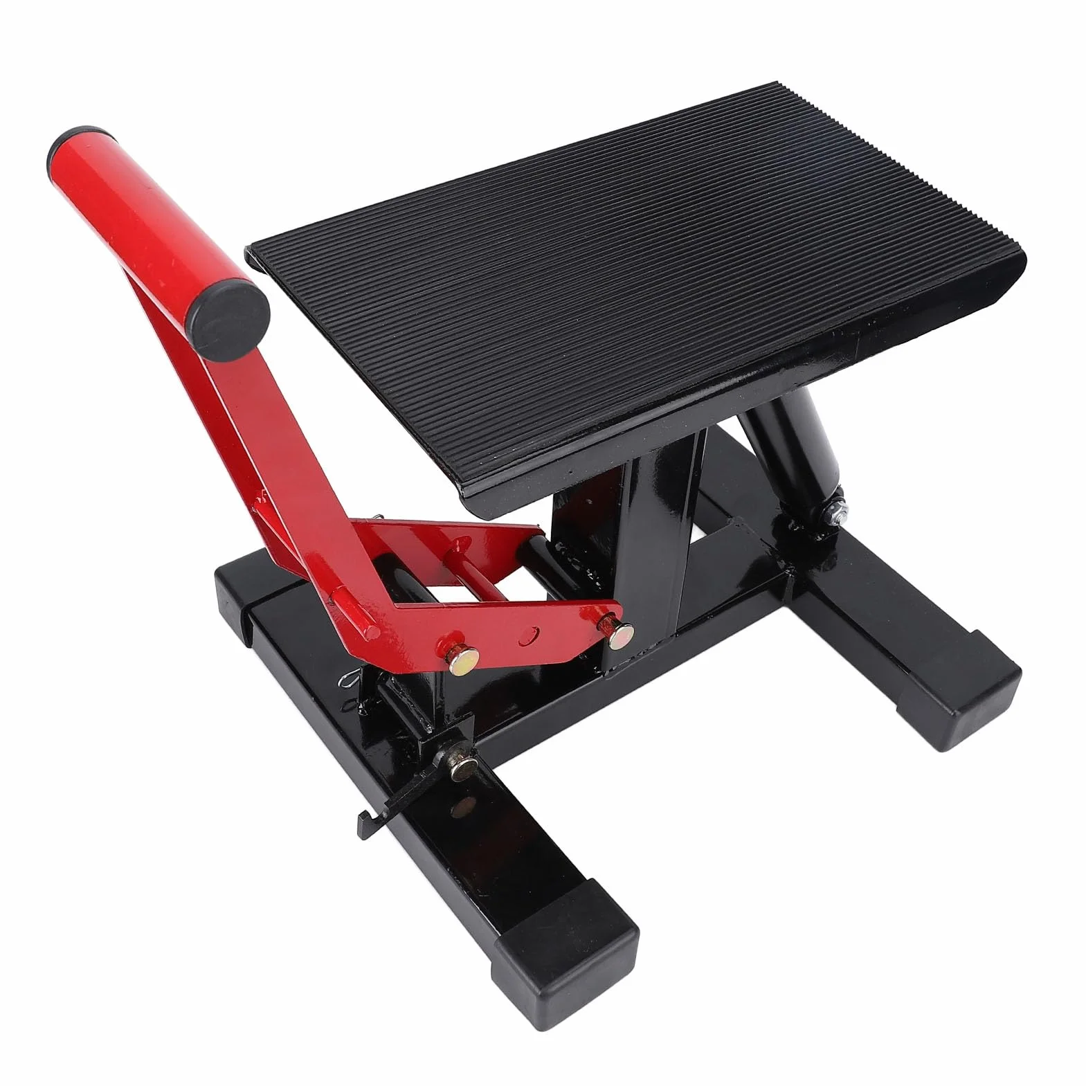 Soporte de Gato Hidráulico para Motocicleta, Ajustable, Diseño Rotacional para Reparación de Mantenimiento Todoterreno