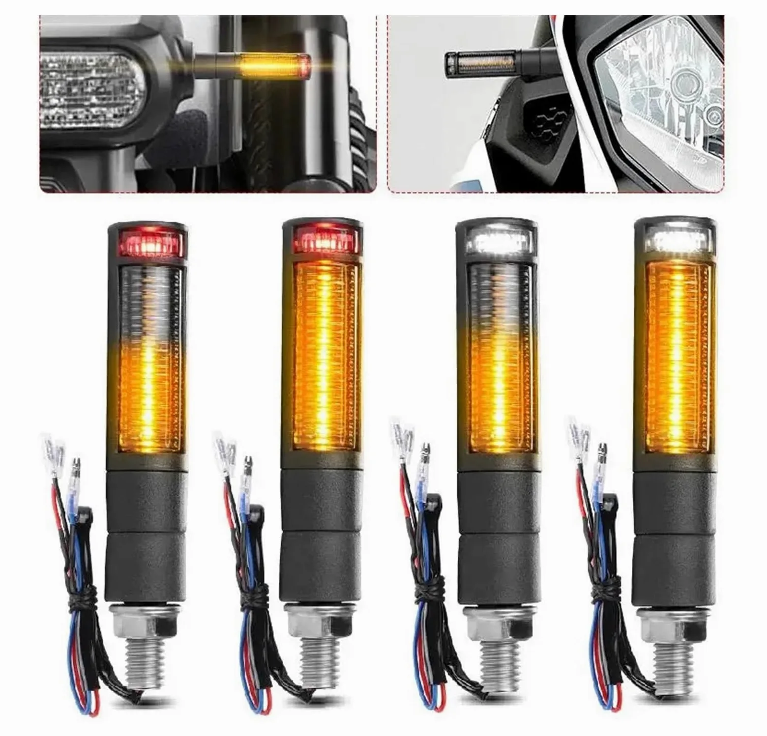 Luces LED De Señal De Giro Delanteras Y Traseras Universales M10 Luz De Freno Trasera Intermitentes DRL, Luces De Señal De Flujo De Agua 12V Luces direccionales