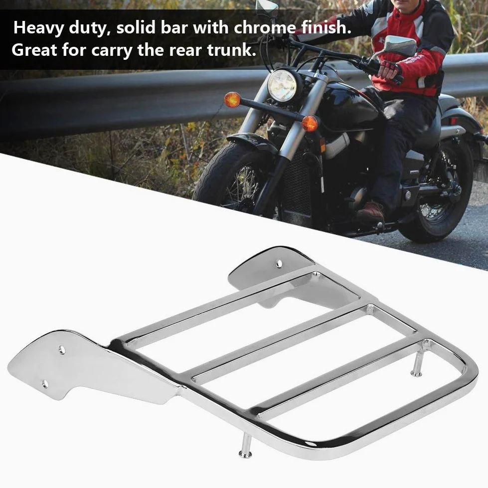 Portaequipajes Trasero para Motocicleta, Portaequipajes Trasero para Motocicleta para Honda Shadow VT750 C2 1997-2003 Portaequipajes Trasero Plateado Soporte para Portaequipajes