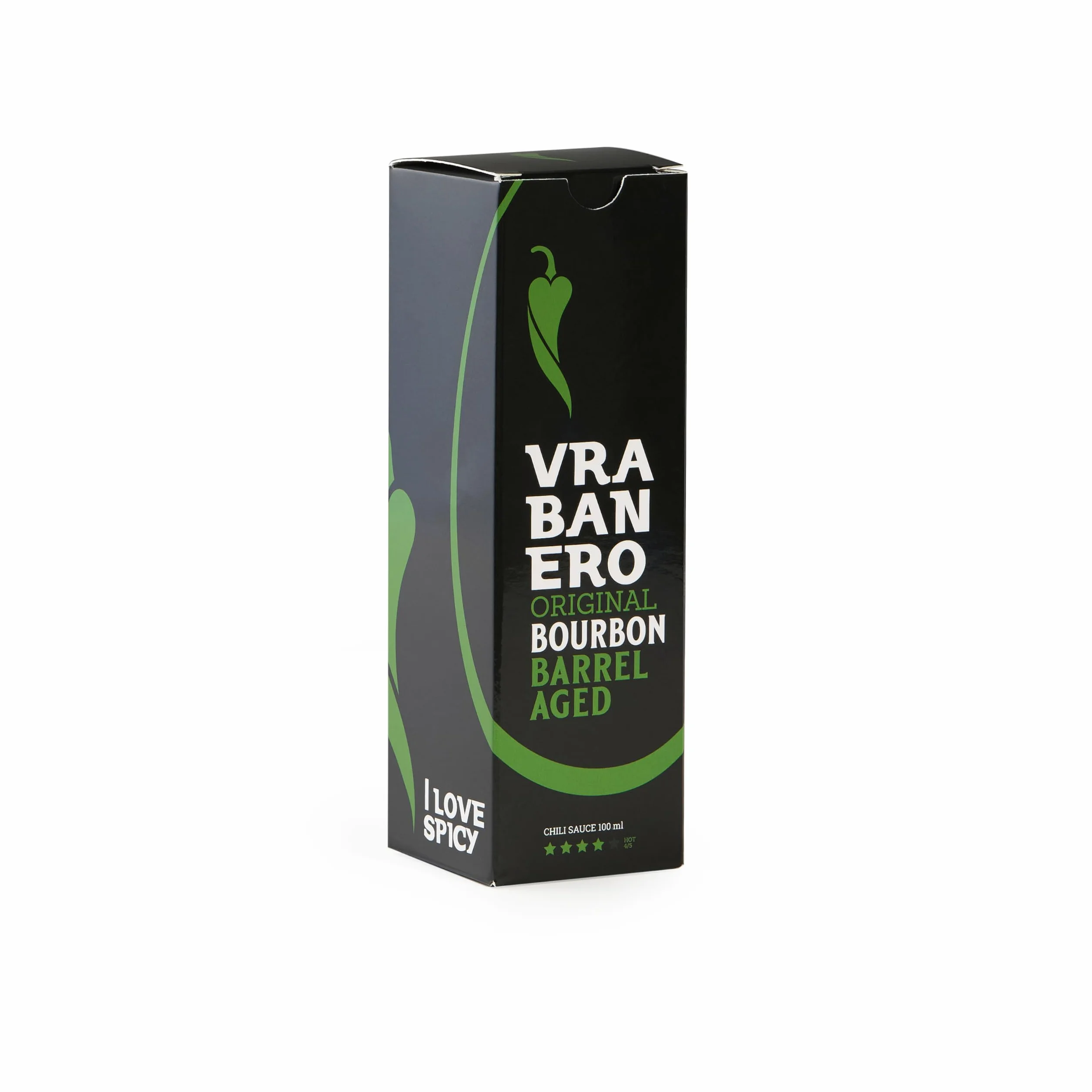 I LOVE SPICY Vrabanero Original Bourbon 100ml Salsa Picante con 80% Chiles Fermentados Envejecida en Barrica Bourbon Nivel Picante 4/5