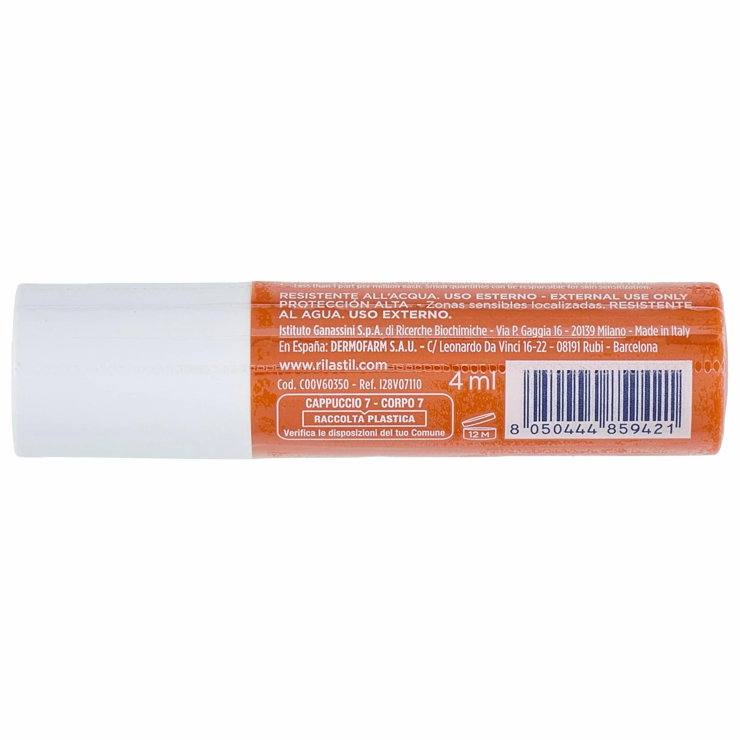 Rilastil Sun System Barra solar transparente SPF 30 alta protección resistente al agua 4 ml