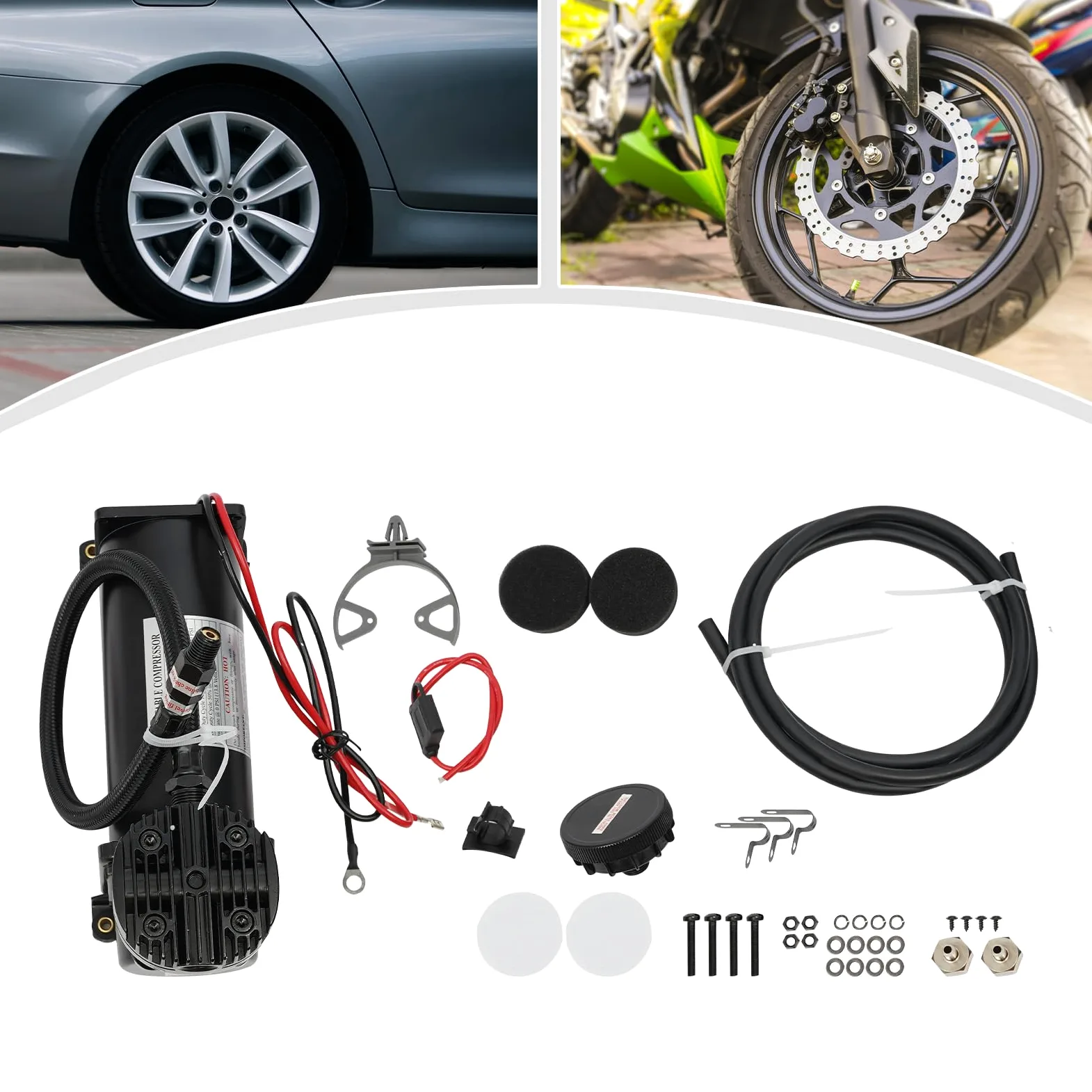 HANGKAI Compresor de aire para coche, 12 V, 200 psi, 1,75 CFM, válvula antirretorno, protección térmica, inflador de neumáticos de 1,8 m, manguera de aire, rosca 1/4NPT, bomba de aire IP53