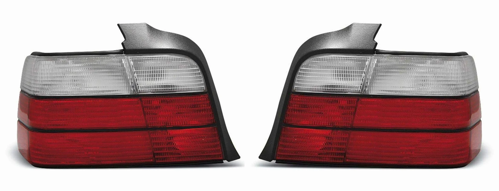 Luces traseras VR-1753 - Conjunto de luces traseras portalamparas coche (1 par, lado del conductor y del pasajero, aspecto deportivo, color rojo y blanco)