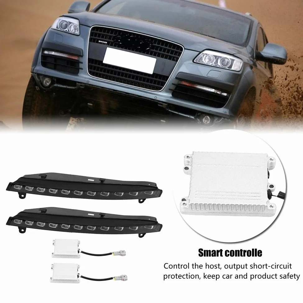 Luz de circulación diurna, 1 par Coche Luz de circulación diurna Señal de Lámreemplazo para de niebla LED DRL de 2 colores reemplazo para 2006 2009