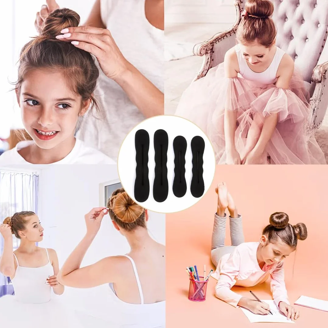 Magic Espuma Esponja Moño Pelo, Conjunto de Donas para Cabello, Twist Curler Donut