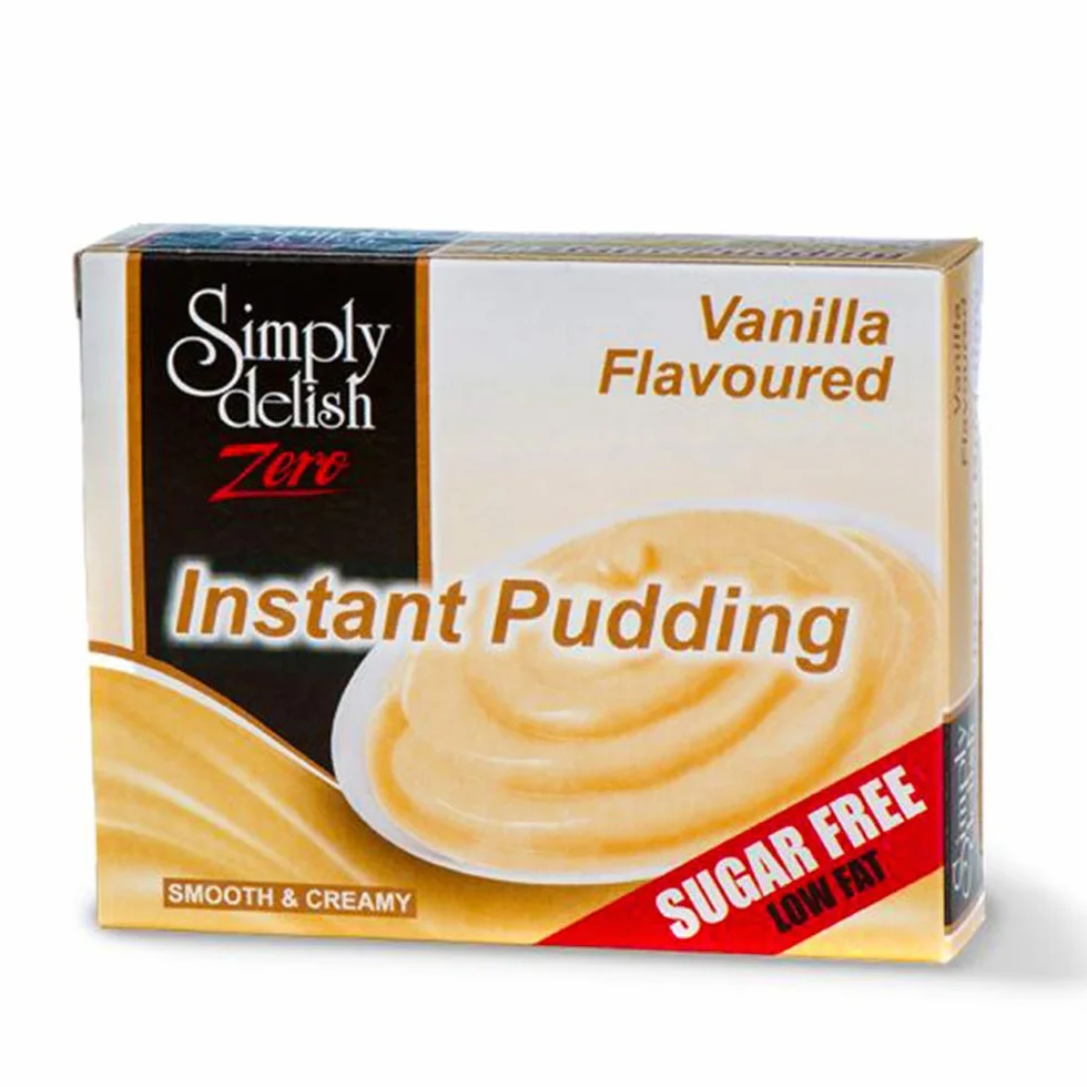 Simply Delish Sugar Free Instant Pudding Vanilla Flavour Pack of 6 Low Fat Gluten Free Vegan Sweet