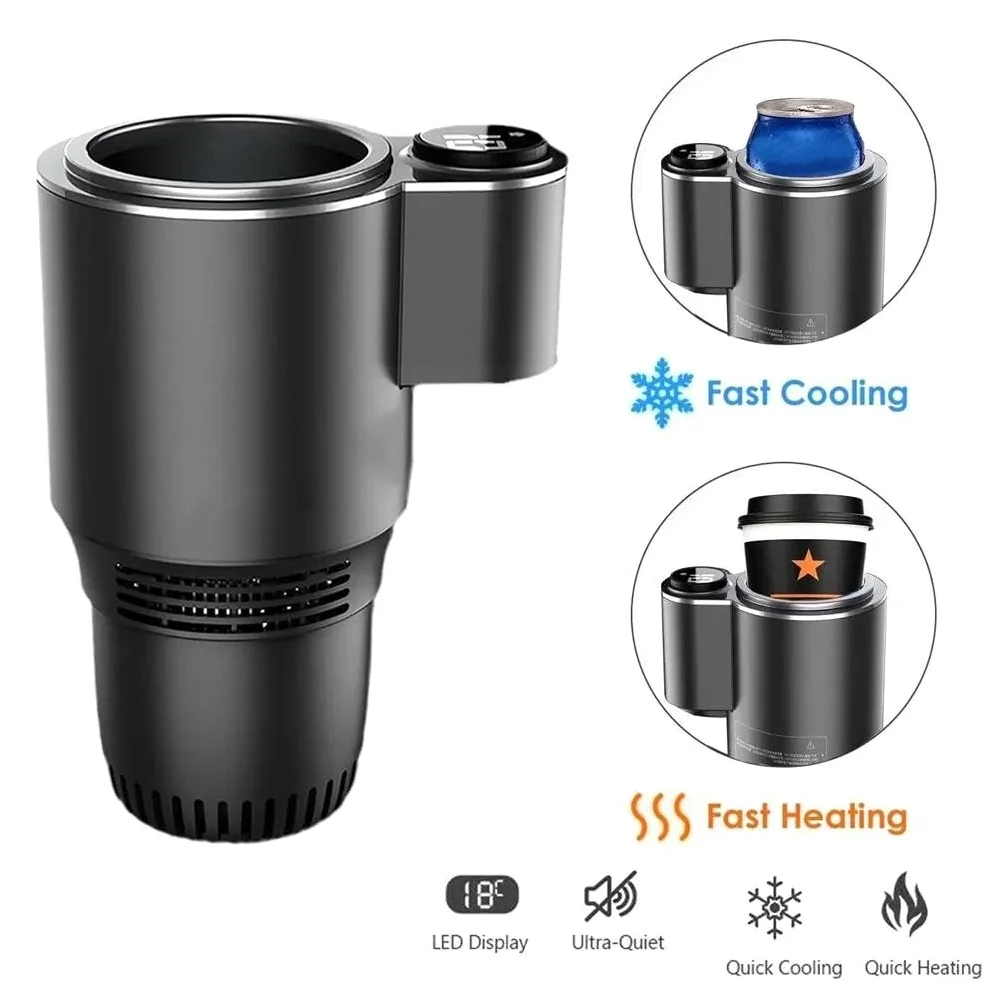 Enfriador y calentador automático para tomas de corriente de vehículos de 12 V con funcionamiento de modo dual y temperatura en tiempo real
