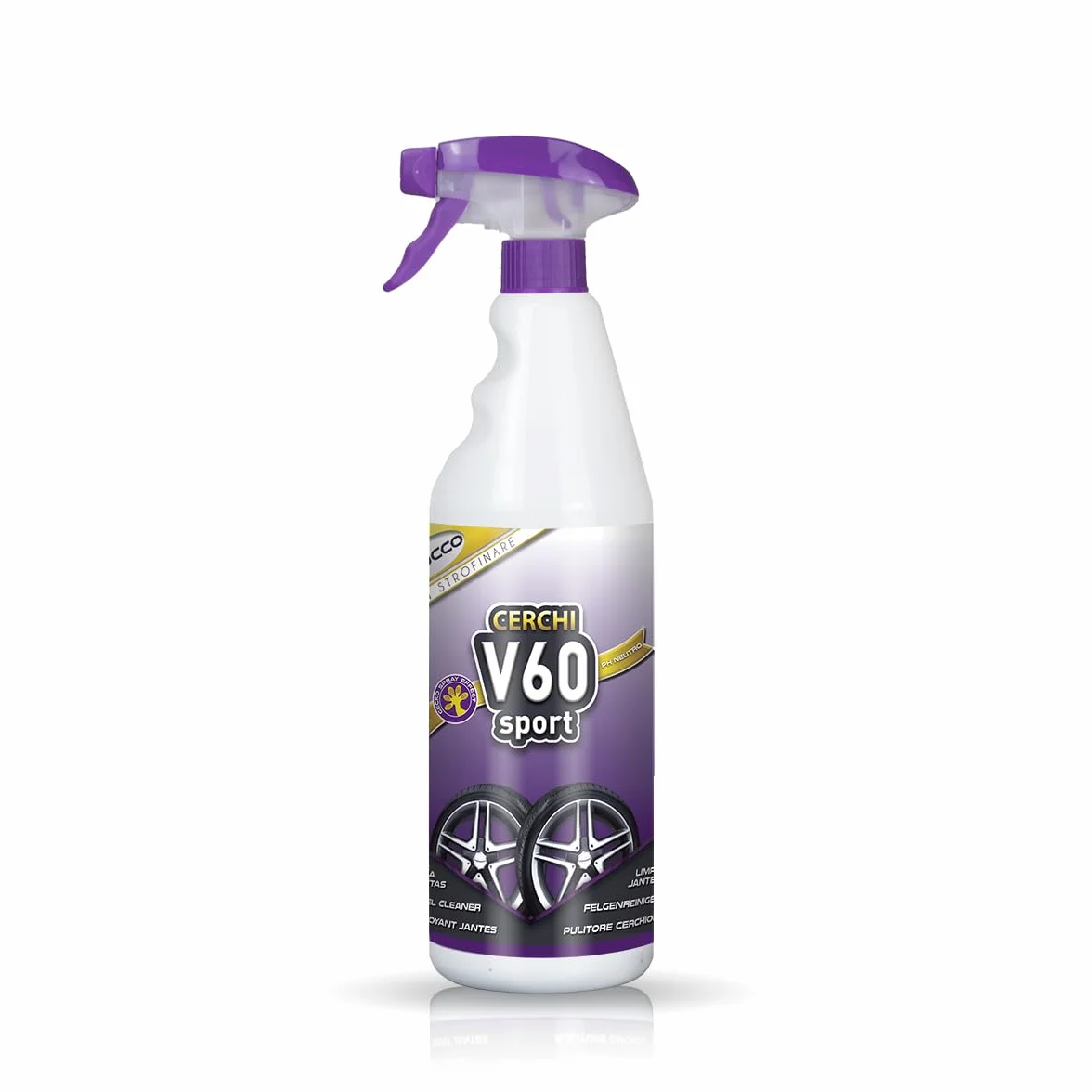 Sisbrill V60 Sport Limpia Llantas - Neutro y Seguro - Efecto Gecko Spray - 1 Litro