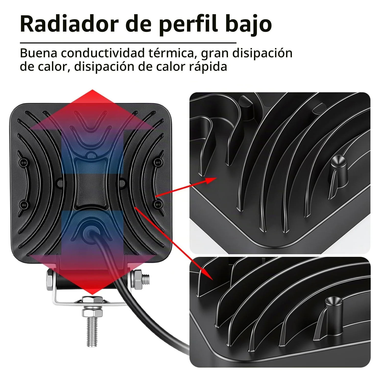 Willpower 2pcs Focos LED Tractor 48W Faro Trabajo Led 10cm Faros de Trabajo Luz Antiniebla Impermeable IP67 Inundación para Camiones Coche Off Road Todo Terreno Pickup ATV SUV Barco 12V 24V