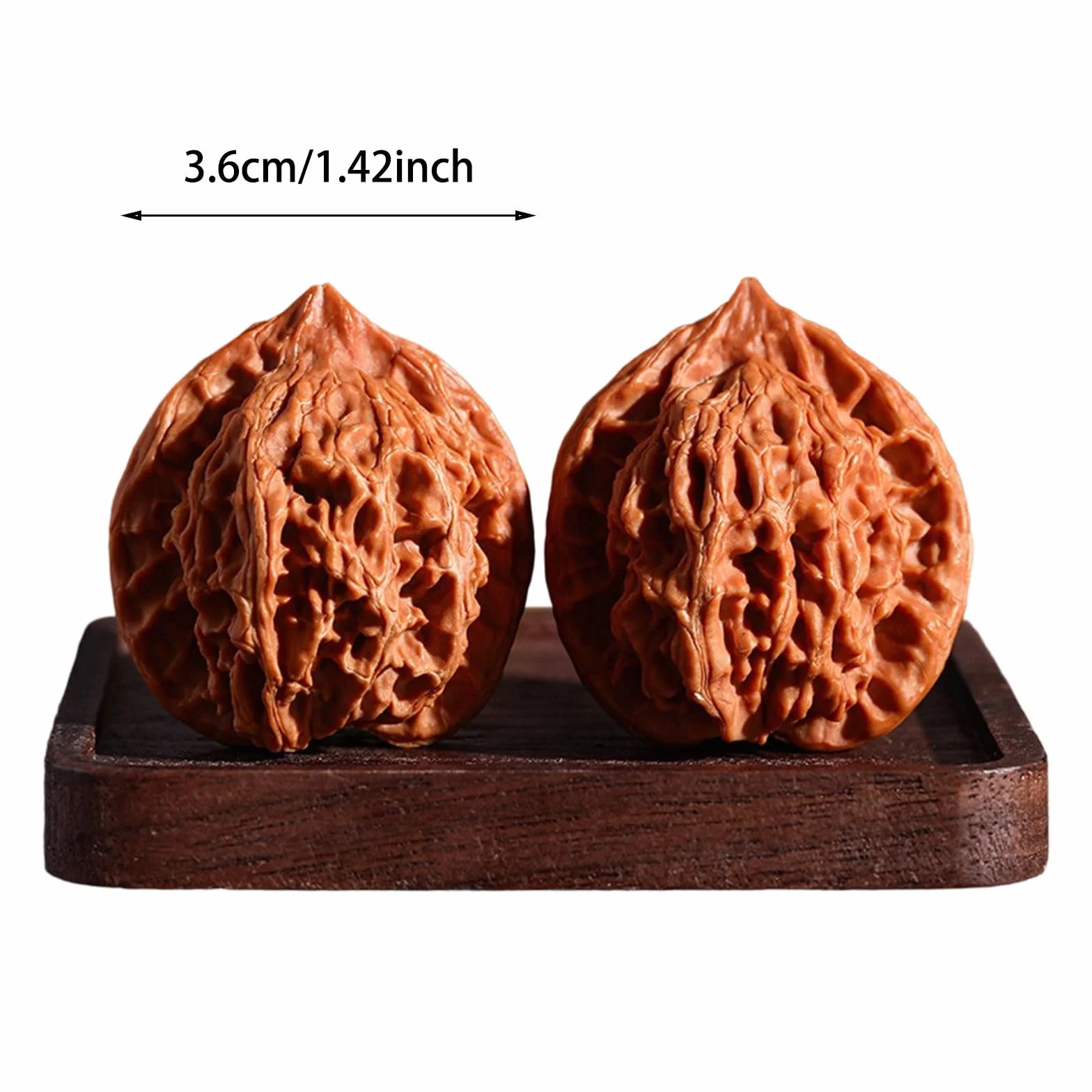 Wenwan Nueces chinas alivio del estrés masaje manos fortalecimiento natural 2 unidades 3,7 x 3,7 x 8 cm