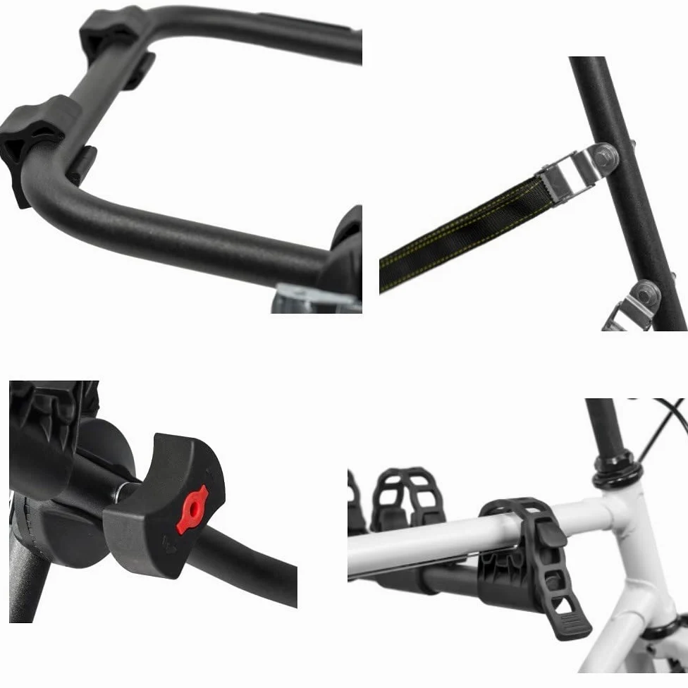 Compatible con Hyundai I10 (IA) del 13 al 17 Soporte para Bicicleta Coche, Portabicicletas Trasero para llevar 3 Bicicletas, Portabicicletas Menabo con 3 Posiciones de Acero y Ajustes Máximos 45 kg